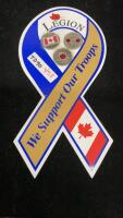 (3) COMMEMRATIVE CANADA QUARTERS ON A LEGION MAGNET - 2008, 2010, 2015