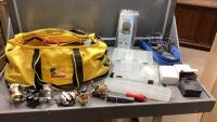 BASS PRO BOAT BAG W/EMPTY ORGANIZERS, SEAT HEATER, REELS,