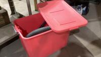 LARGE PINK TOTE W/SHOP VAC HOSE + ATTACHMENT