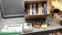 BOX OF ASSORTED BOOKS - SPORTS, HISTORY, BRIDGE, TRAINS, WAR