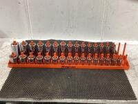 SNAP-ON SOCKET TRAY SET OF ASSORTED MASTERCRAFT & SNAP-ON METRIC