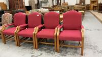 (4) RED UPHOLSTERED PARLOUR CHAIRS