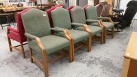 (4) GREEN UPHOLSTERED PARLOUR CHAIRS