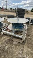36&rdquo; aluminum hose spool with hydraulic line