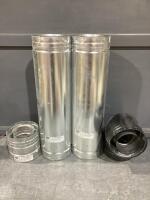 SIMPSONS (2) 24" VENT PIPES, (1) 6" VENT PIPE & (1) 90 DEGREE ELBOW PIPE
