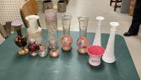 ASSORTED GLASS VASES