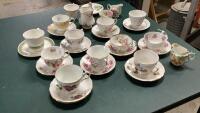 TEACUPS AND SAUCERS PLUS CREAM + SUGARS