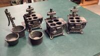 (5) PIECES MINIATURE WATER PUMPS + WOOD STOVES