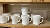 COLLECTION OF MILK GLASS COFFEE MUGS