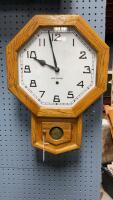 NEW HAVEN VINTAGE WOOD PENDULUM WALL CLOCK