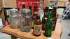 PALM MILK CRATE W/ BOTTLES & JARS -A COUPLE OF NOVELTY BOTTLES AND RUBBER CORKS (NEW) - 2