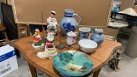 SALT GLAZE POTTERY & MISC ORNAMENTS