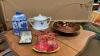 VINTAGE CUFFLINKS & TIE CLIP, ORIENTAL PORCELAIN, WINE BOTTLE KIMONO, CARLTONWARE DISH, NIPPON COVERED 2-HANDLED BOWL