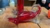 VINTAGE GLASS DECOR PIECES - RED VASESES, ORANGE DECOR PIECE - 3
