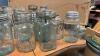 COLLECTION OF ANTIQUE & VINTAGE JARS - SOME W/ BLUE TINGE AND A FEW GLASS LIDS - 2