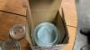 COLLECTION OF ANTIQUE & VINTAGE JARS - SOME W/ BLUE TINGE AND A FEW GLASS LIDS - 7
