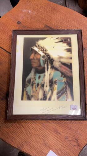 STONEY CHIEF PICTURE FROM THE CALGARY STAMPEDE - 1933&hellip;IN ANTIQUE FRAME