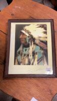 STONEY CHIEF PICTURE FROM THE CALGARY STAMPEDE - 1933&hellip;IN ANTIQUE FRAME