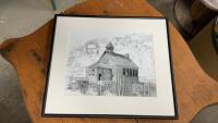 JAMES MARSHALL PRINT OF A SCHOOL IN THE CYPRESS HILLS - 1993
