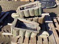 (4) WOODEN WHEEL BARREL GARDEN BED