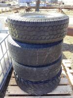 (4) TOYO LIGHT TRUCK TIRES W/ 8 BOLT RIMS