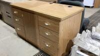 DESK WITH 6 DRAWERS + CENTER CUPBOARD