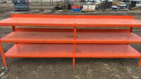 10 foot steel workbench with shelves
