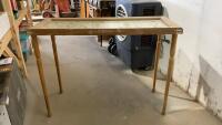 SOFA TABLE W/ NEWSPAPER UNDER GLASS INSERT