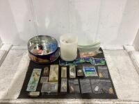 (2) CONTAINERS OF MISCELLANEOUS FISHING CONTENTS W/ ASSORTMENT OF BAITS, SINKERS, LUNKER LIGHTS & FLOATERS