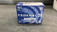(325) LIVE ROUNDS FEDERAL .22 LR