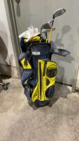 DUNLOP GOLF BAG W/ STAND AND (5) LOCO CLUBS