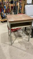METAL CABINET W/ WOOD/ARBORITE TOP