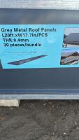 30 Gray metal roof panels