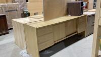 (3)PIECE - CREDENZA, CORK BOARD + FILE BOX