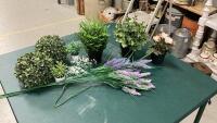 BOX OF ARTIFICIAL PLANTS