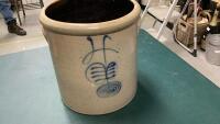 FOUR GALLON SALT GLAZE WITH MOLDED HANDLES