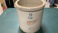 2 GALLON RED WING CROCK - CRACKED