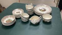 HYCROFT CHINA WITH DIFFERENT SCENES 22 KT GOLD