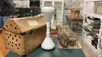 STAND ASHTRAY, EGG CRATE W/ DRIFT WOOD, HEAVY DUTY CARDBOARD PET CARRIER