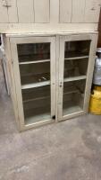 VINTAGE FRONT GLASS UPPER CABINET -DOUBLE DOORS