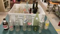 COLLECTION OF BOTTLES. - MOSTLY POP, SOME BEER, MEDICINE