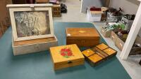 (3) WOODEN JEWELRY BOXES