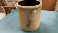 SALT GLAZE CROCK 3 GALLON WITH MOLDED HANDLES