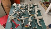 LARGE COLLECTION OF MEAT GRINDERS
