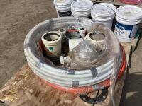 PALLET W/ PIPE COUPLINGS, PVC PIPE FITTINGS, UNDERGROUND ELETRIC CONDUIT