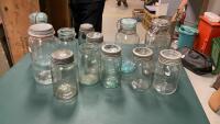 VINTAGE CANNING JARS - DYSON&rsquo;S, IMPROVED GEM, BALL, PERFECT SEAT, MIDWEST, NABOB
