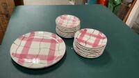 HYCROFT CHINA DISH SET - PINK CALICO PATTERN