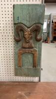WOOD CARVING OF A RAM - FOLKART