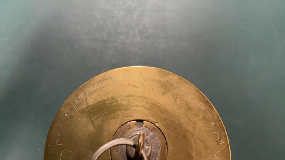 HAND MADE MORTAR SHELL TURNED INTO A BELL