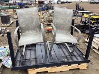 (2) LOUNGE CHAIRS & PAITO TABLE
